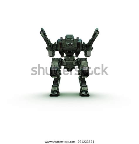 Sci Fi Military Camouflage Robot On Stock Illustration