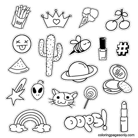 Cool Stickers Coloring Page Free Printable Coloring Pages