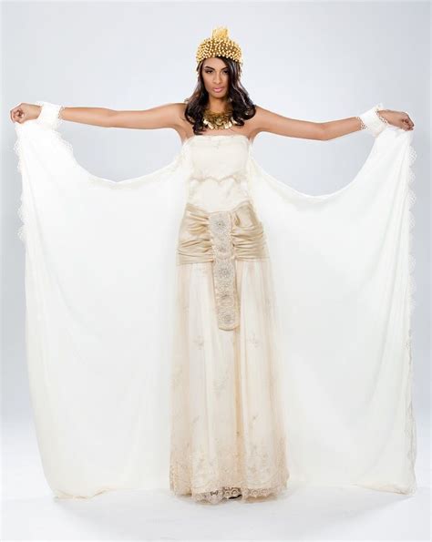 Egyptian Queen Cleopatra Vii Bridal Gown With Detachable Train And Jewelry By Tekay Designs