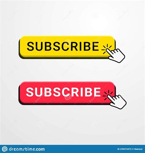 Subscribe Button For Video Channel Blog And Social Media Red Button