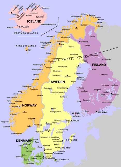 Paises Escandinavos Mapa Mapa Asia