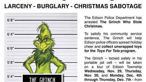 Edison Cops Arrest The Grinch Trying To Steal Christmas