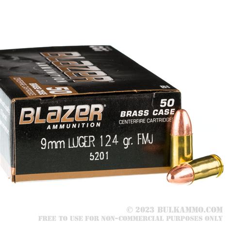 1000 Rounds Of Bulk 9mm Ammo By Blazer 124gr Fmj