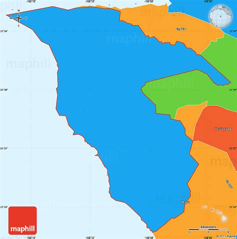 The academia hawaii political classroom map features basic state political information including major cities, state capital, main roads, international airports, and a detailed inset of honolulu. Political Simple Map of ZIP Code 96792