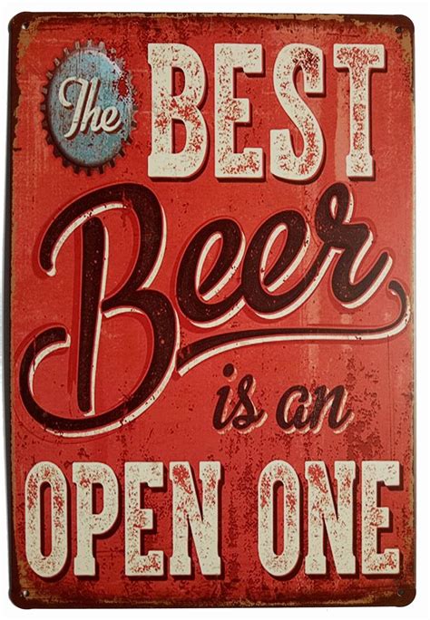 Erlood Best Beer Vintage Funny Home Decor Tin Sign Retro Metal Bar Pub Poster 8 X 12 Beer Tin