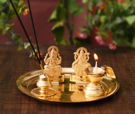 Buy Collectible India Pooja Thali Set For Aarti Diwali Gift Items