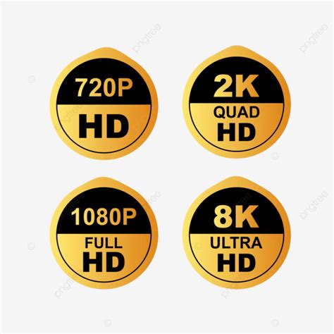 Vector 4k Ultra Hd 2k Quad 1080p Full And 720p Set Video Dimentions