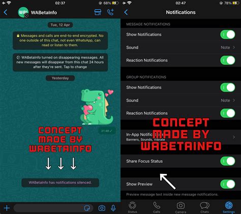 A Concept Reveals The Focus Mode Status On Whatsapp Wabetainfo