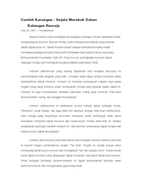 0 ratings0% found this document useful (0 votes). Contoh Karangan Pendek Tingkatan 4