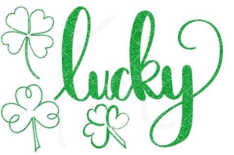 St Patricks Day Svg Element Pack With Lucky And Shamrocks Cameo Cut