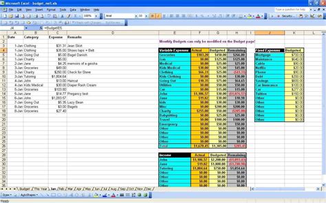 personal budget excel mac  personal budget spreadsheet