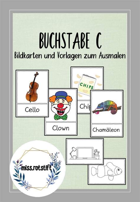 Buchstabe C Enseñar Alemán Alfabeto Aleman Tarjetas Con Imágenes