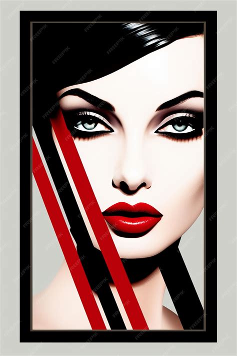 Premium Ai Image A Woman With Red And Black Stripes On Her Face