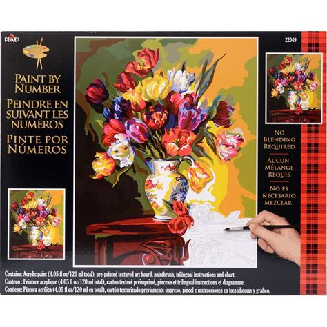 Plaidcraft Paint By Number Kit 16x20 Tulips On Parade Tulips On