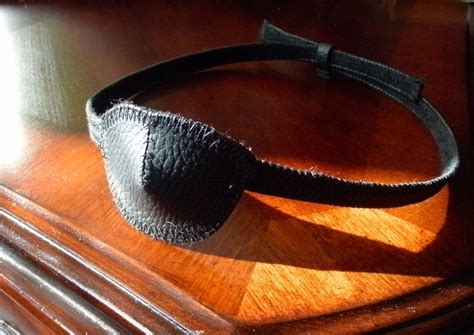 Custom Leather Eye Patch Contoured With Adjustable Strap