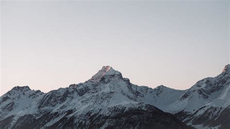 Download 1920x1080 Wallpaper Glacier Summits High Mountain Clean Sky