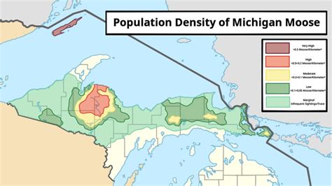 Population Density Of Michigan Moose Map Rmichigan