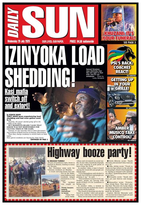 Daily Sun July 29 2020 Newspaper Get Your Digital Subscription