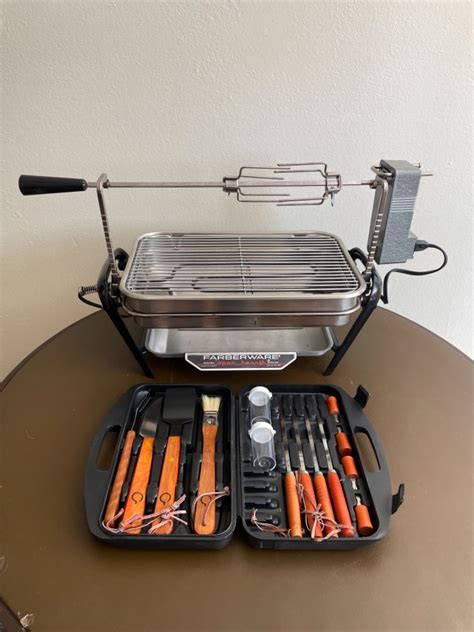 Lot 105 Farberware Electric Grill With Rotisserie BBQ Tools
