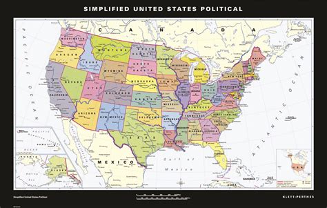 Simplified United States Political Map The Map Shop