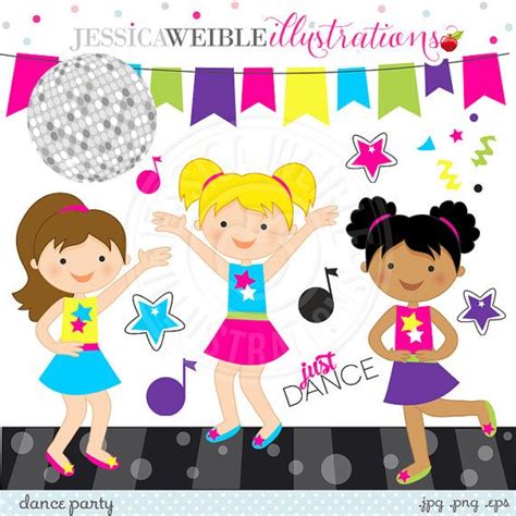 Dance Party Cute Digital Clipart Commercial Use Ok Dancing Etsy
