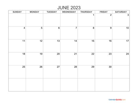 Blank Calendar June 2023 Printable Get Calendar 2023 Update