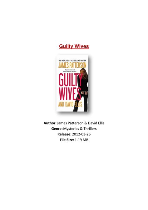 Ppt Pdf Free Download Guilty Wives By James Patterson And David Ellis