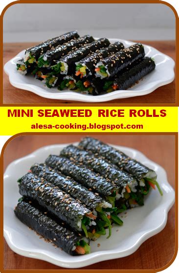 Take the mat and cover the roll and squeeze firmly — but not too tight! This is The Best #Recipes >> MINI SEAWEED RICE ROLLS ...