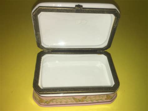 Vintage Japan Painted Hinged Trinket Box Ceramic Porcelain Ebay