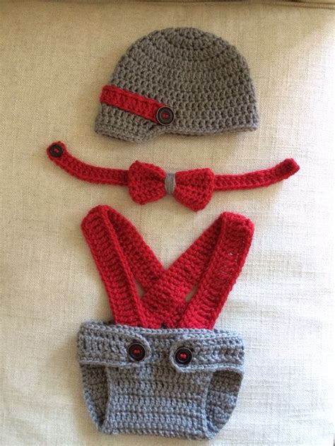 Newsboy Hat Bow Tie And Diaper Cover With Suspenders Bebek