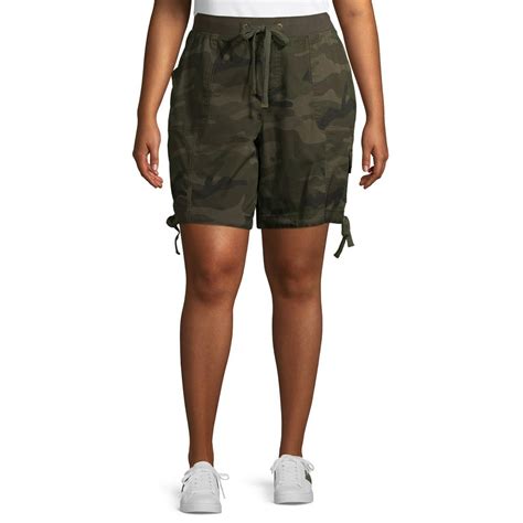 Terra And Sky Terra And Sky Womens Plus Size Printed Cargo Shorts