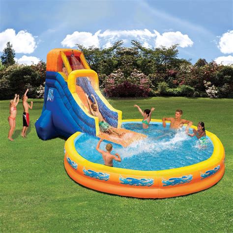 Backyard Water Slide Inflatable Magictimeinternational Triple River Waterpark Inflatable