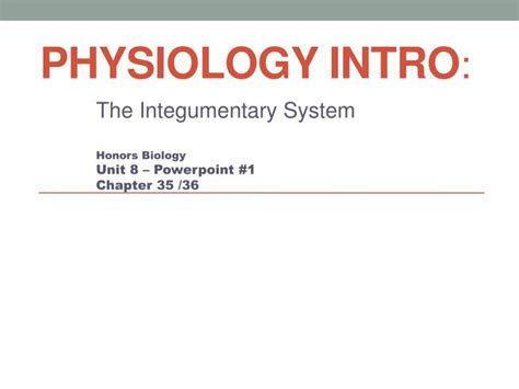 Ppt Physiology Intro Powerpoint Presentation Free Download Id