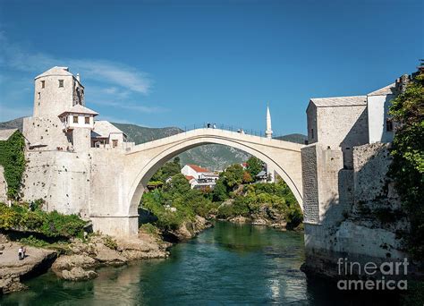Old Bridge Famous Landmark In Mostar Town Bosnia And Herzegovina