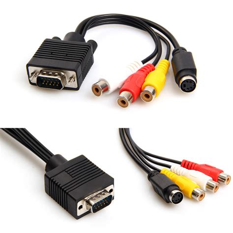 Cables Cable VGA A RCA VGA Macho De 15 Pines A TV S Video 3 RCA Para