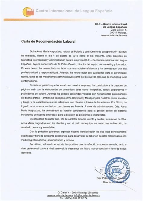 Requisitos Para Carta De Recomendacion Laboral Kulturaupice