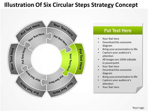 Business Powerpoint Examples Of Six Circular Steps Strategy Concept