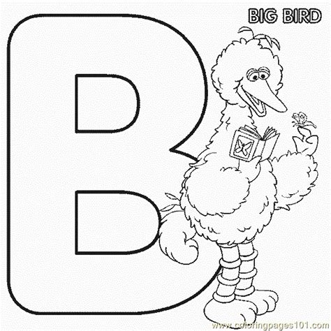 Abc Letter B Big Bird Sesame Street Coloring Pages 7 Com Coloring Page