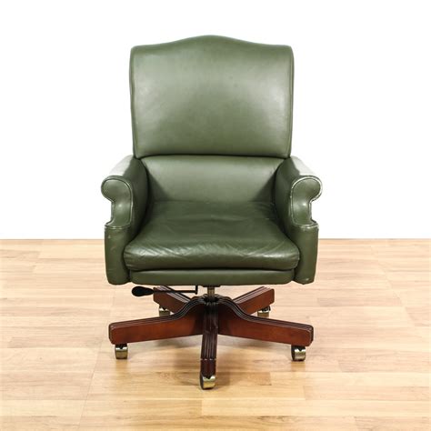 Distressed Green Vinyl Swivel Office Chair Online