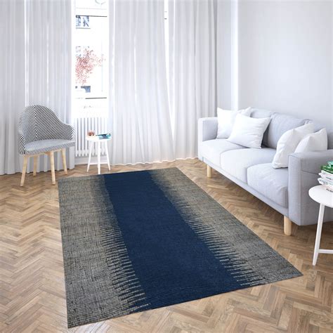 Jute Luxor Carpet 200x300 Design 02 Navy Habby And Lace