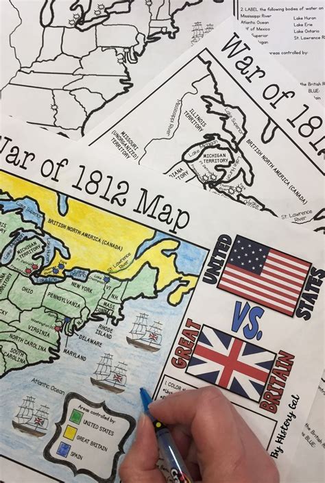 War Of 1812 Map Activity Print And Digital Map Activities Social