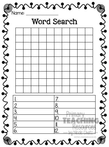 Make Your Own Word Search Worksheet Lajes