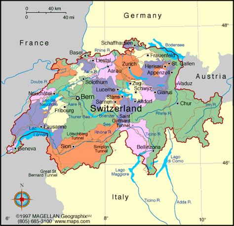 Map Of Switzerland Europe