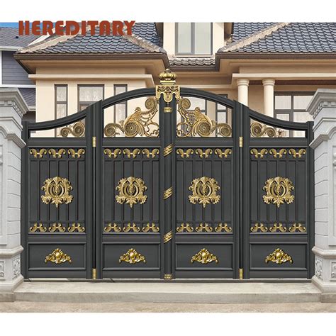 The design of the entrance gate makes an important contribution to the overall look of your home as it's the first thing that everyone sees, when they are either walking by on the street or visiting you. China Modern Gray Color Aluminum Main Entrance Gate Design with Automatic Lock - China Flat Main ...