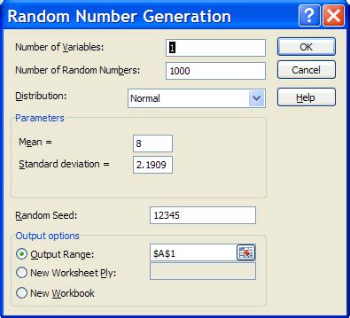You can use the rnd function in a formula to generate a random number within a range of values. EXCEL 2007: Probability Distributions