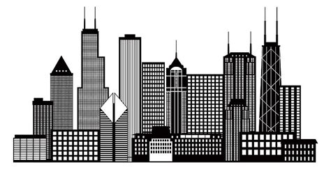 Chicago City Skyline Black And White Illustration Photograph By Jit Lim