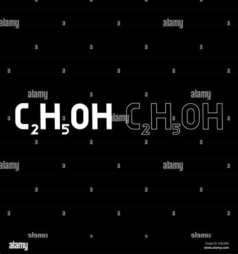 Chemical Formula C2h5oh Ethanol Ethyl Alcohol Icon White Color Vector