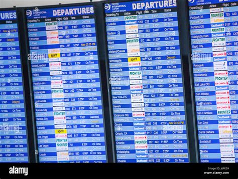 Flight Status At Denver Airport Stock Photo Alamy