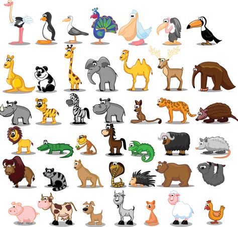 Free Cartoon Animals Vector Files For Download