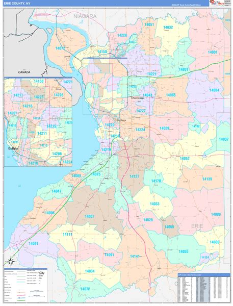 Erie County Ny Zip Code Maps Color Cast